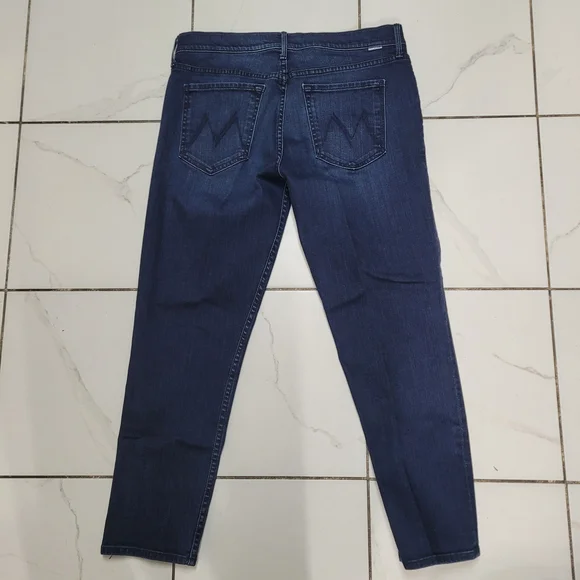 MOTHER Ankle Cropped Blue Jeans Size 30 The Dropout Montanaa Sky Denim Casual - Picture 5 of 9